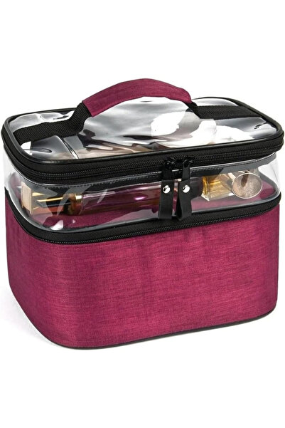 Wiforte Водоустойчива козметична чантичка за пътуване – голям размер, с много...