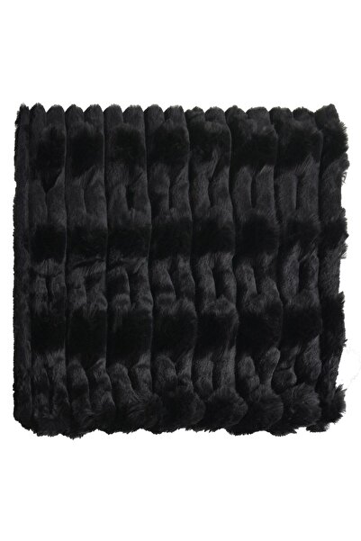 OEM Winter Decorative Pillow Cover in Faux Fur Black Rabbit 40x40cm