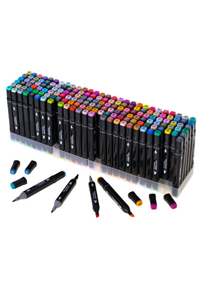 zola Set of 168 markers, 2-headed thin and thick marker, storage bag, multicoloured