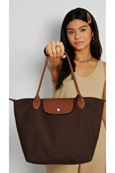 themoiss The Moiss Bitter Brown Canvas Fabric Hand and Shoulder Bag