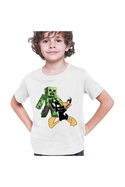 OEM Παιδικό μπλουζάκι Daffy Duck Minecraft Creeper για αγόρια