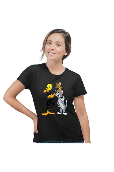 OEM Tricou Femei Daffy Duck Tom Jerry Tweety