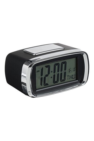 OEM Black Silver Clock with Alarm & Calendar 10.3x5.8x5.5cm