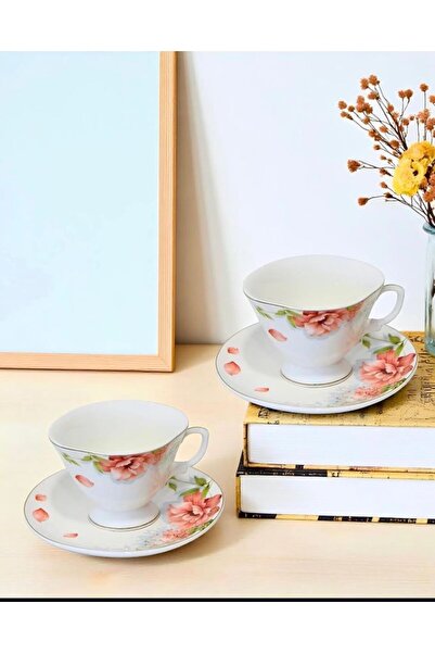 Tutku Altın Yaldızlı 6 Kişilik Porselen Kahve Fincanı Takımı