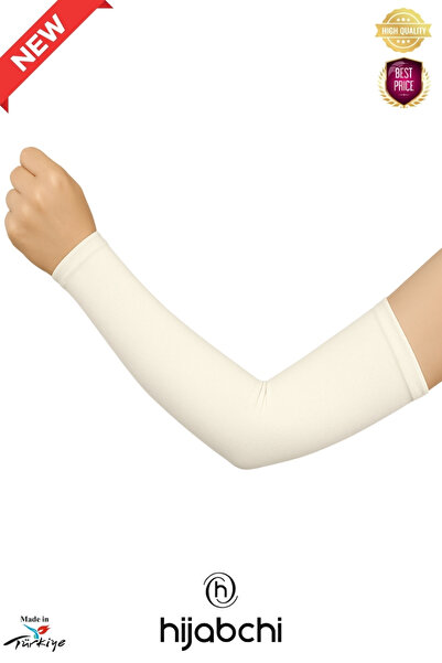 hijabchi Практичний хіджаб з рукавами з трикотажу для молитви - віскоза з еластаном - екрю