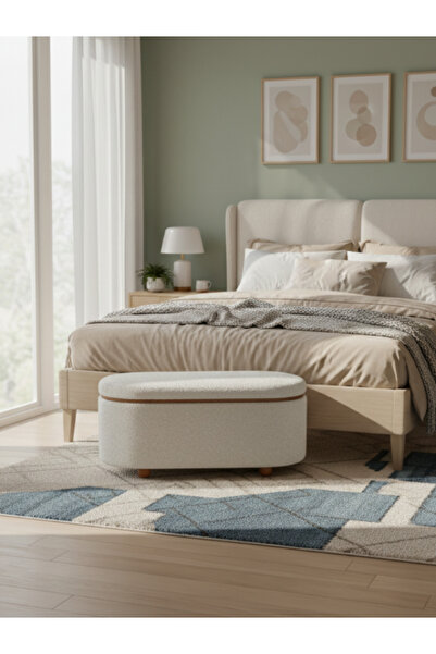 DEC13 Modern oval storage bench, 109 cm, in various colors