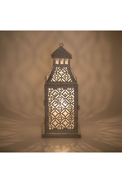 OEM Decorative Hanging Metal Lantern Perforated Pattern 12.5x12.5x31cm