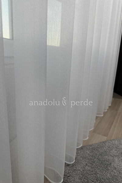 istper Simli Bambu Tül Perde | Ağır Gramaj | 1/3 Sık Pileli | Her Odaya Uygun Zarif Model