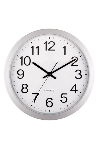 OEM Ceas de Perete Argintiu Alb Ø30cm