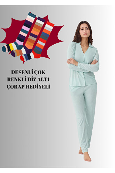 Pierre Cardin Women Modal Cotton Pajama Set with Socks Gift Qp9K1R1K5R