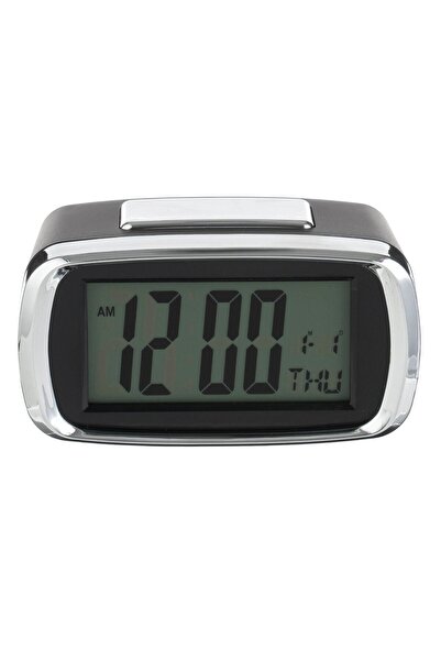 OEM Black Silver Clock with Alarm & Calendar 10.3x5.8x5.5cm