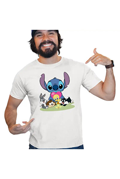 OEM Tricou Barbati Daffy Duck Stitch Bugs Bunny Tweety Desene Vechi