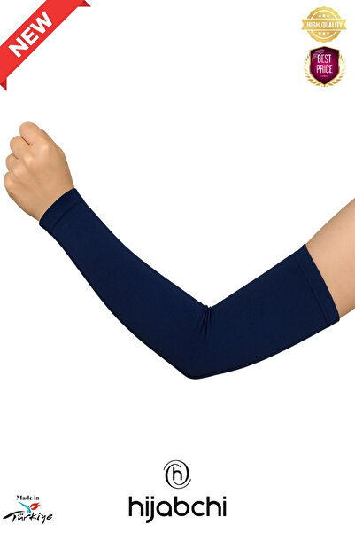 hijabchi Практичний хіджаб з рукавами з трикотажу для молитви - віскоза з еластаном - темно-синій