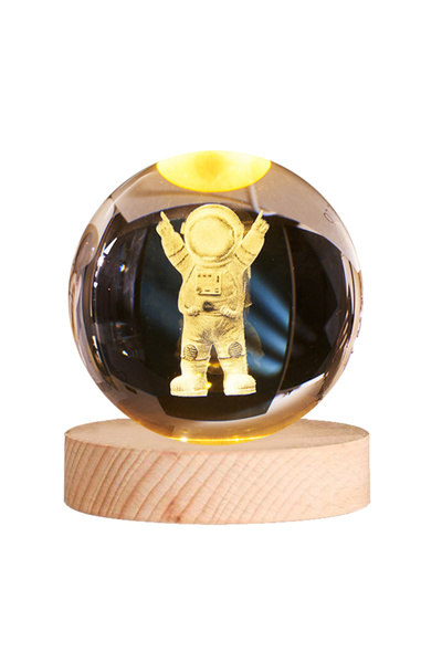 THK ® Veioză de noapte cu glob de cristal pentru copii, Astronaut, 8 cm, 3D, ...
