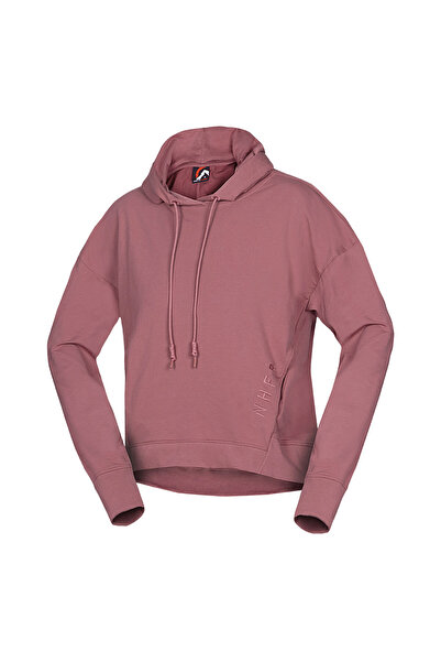 NORTHFINDER Hanorac oversize din bumbac cu gluga dama Gwen oldrose