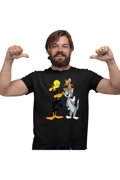 OEM Ανδρικό T-shirt Daffy Duck Tom Jerry Tweety
