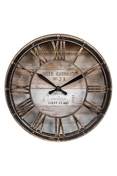 OEM Decorative Wall Clock Brushed Bronze Roman Letters Ø20cm