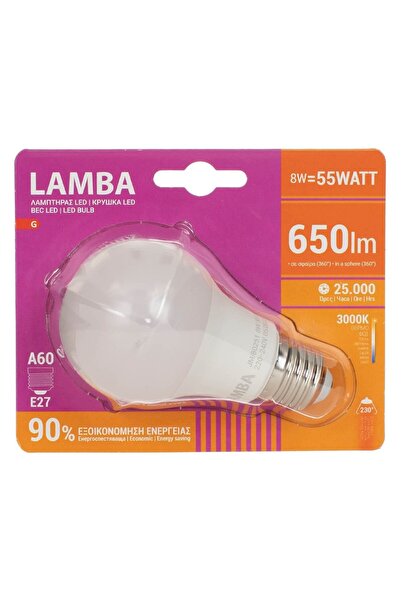 OEM LED Bulb E27 8W (A60) - Warm White