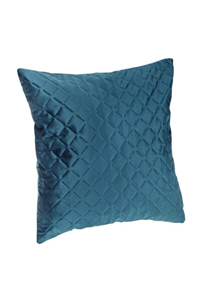 OEM Decorative Pillowcase Blue Velvet Relief Pattern Diamonds 45x43cm