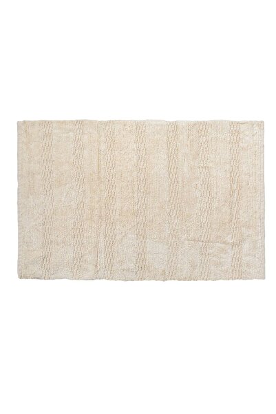 OEM Decorative Winter Rug in Ecru Cotton with Embossed Stripes 90x60cm