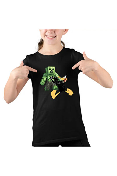 OEM Tricou Copii Fete Daffy Duck Minecraft Creeper