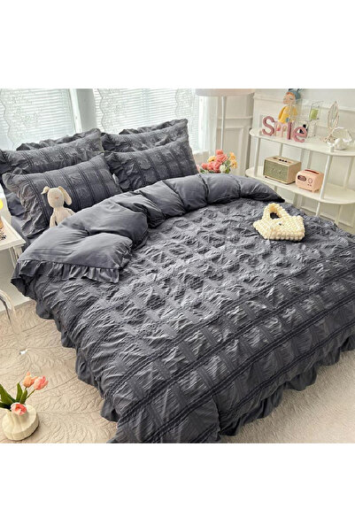 OEM Crepe Bed Linen Amon Grey 6 Pieces (Fine)