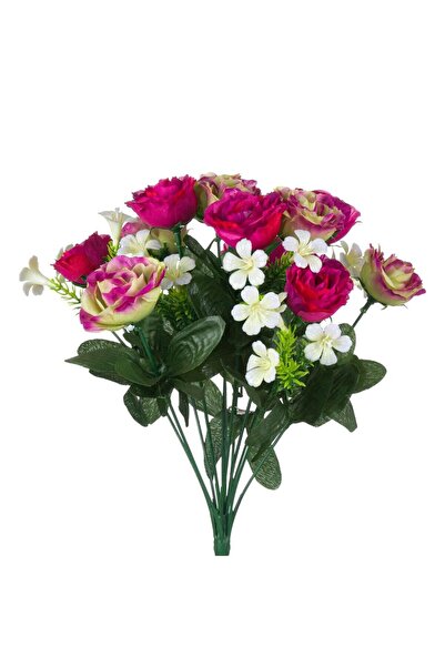 OEM Букет от изкуствени цветя, розово-бял, 35 см