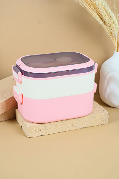 welcomein 2-Layer Leakproof Carry-On Covered Lunch Nutrition Storage Container - Microwave Safe