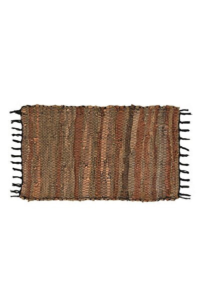 OEM Beige Brown Faux Leather Rug 67x40cm