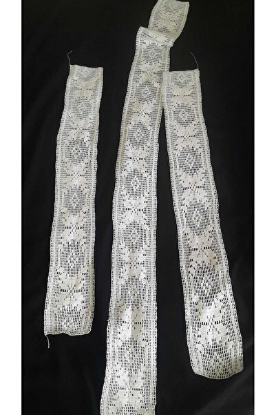 Papatyam Hand Knitted Crochet 1 Piece 100*10, 2 Pieces 65*10 Cotton Thread/Handcrafted Dowry Lace/Vintage