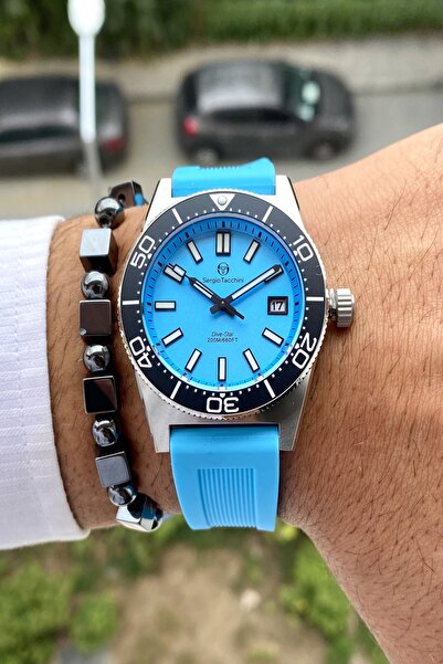 Sergio Tacchini Dive Star Mavi Kadran Mavi Silikon Kordon Erkek Kol Saati