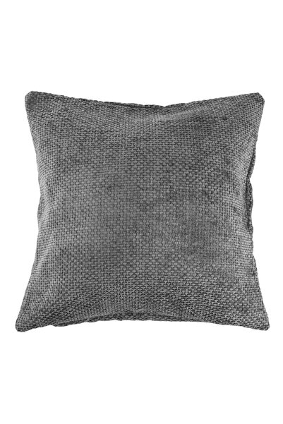 OEM Grey Chenille Winter Decorative Pillowcase with Embossed Braided Pattern 45x45cm
