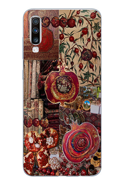 Elorakılıf Samsung Galaxy A70 Uyumlu Baskılı Yumuşak Silikon Şeffaf Telefon K...