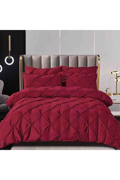 OEM Bed Linen with Elastic 160x200 Rynker Red 6 Pieces (Fine)