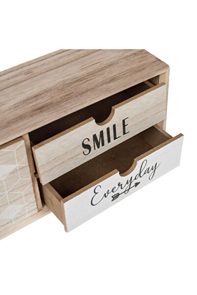 OEM Decorative Wooden Box with 3 Drawers Everyday Smile 28x10x15cm