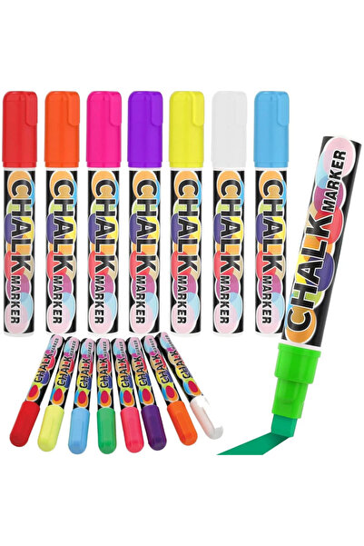 zola Set of 8 liquid chalk markers, for glass, metal, black or whiteboard, thick head, multi-colored