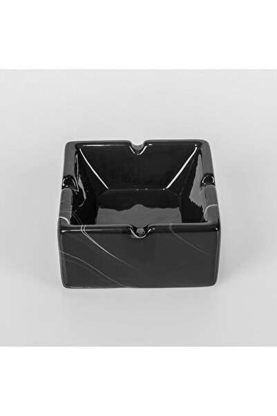 OEM Square Ceramic Ashtray Black Marble 10x10x5cm