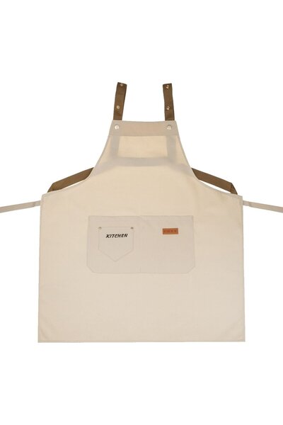 OEM Beige Kitchen Apron with Pockets "Kitchen Chef" 55x75cm