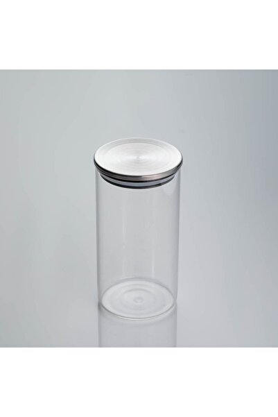 OEM Fireproof Clear Glass Storage Jar with Metal Lid 750ml