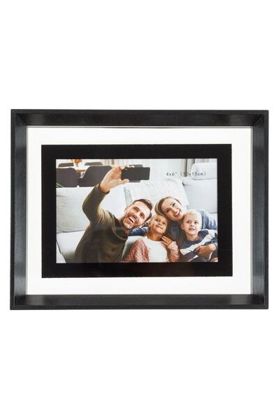 OEM Rama Foto Decorativa din Plastic Neagra Transparenta 10x15cm