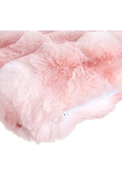 OEM Decorative Ecru Pink Faux Fur Chair Cushion with Embossed Pattern 40x40cm