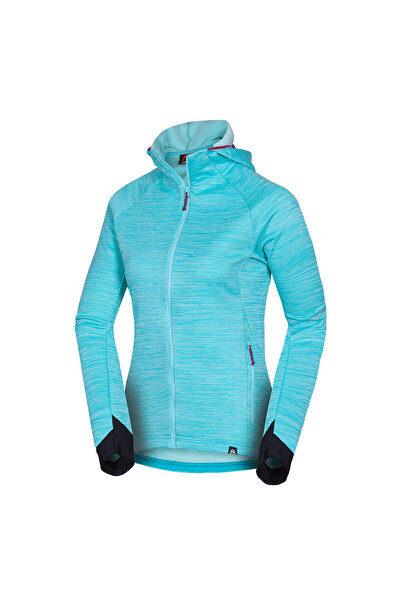 NORTHFINDER Bluza fleece melange cu gluga pentru femei Buin lightblue