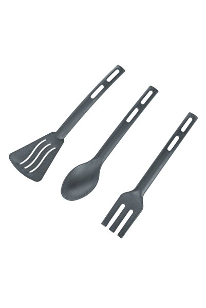 OEM Gray Plastic Tableware Set - 3pcs