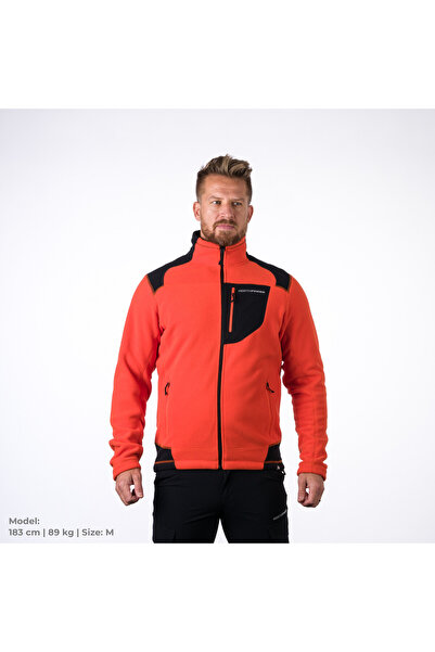 NORTHFINDER NorthPolar men's fleece sweatshirt Bendik flamered