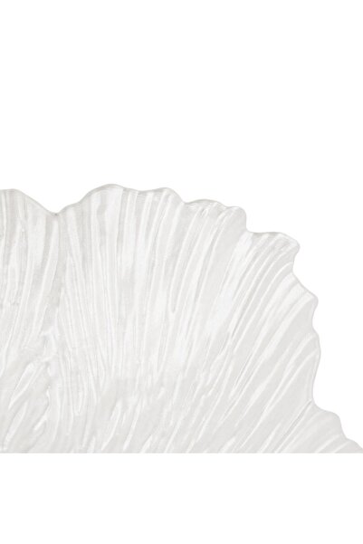 OEM Decorative White Glass Plate in Flower Shape 27x27x6cm