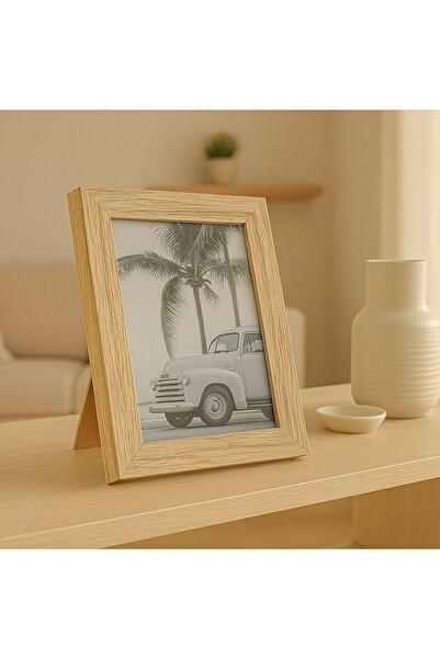 OEM Beige Wooden Photo Frame with Brown Pattern 10x15cm