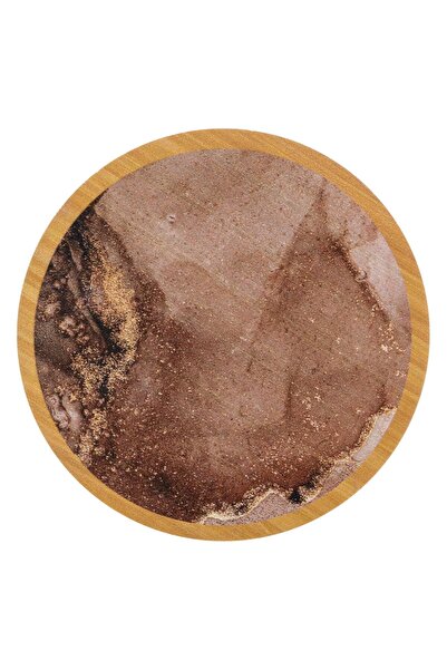 OEM Round Sand Brown Wooden Glass Holder Ø11cm