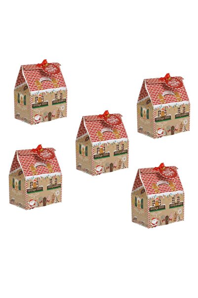 OEM Paper Candy Boxes Gingerbread House 11.5x7.5x7.5cm - 5pcs