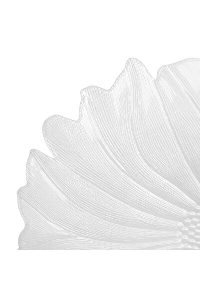 OEM Decorative White Glass Plate in Flower Shape 32x33x3.5cm