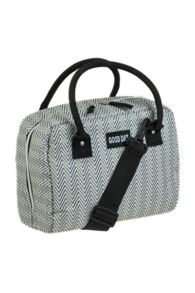 OEM Geanta Izoterma Alba cu Model Gri Bleu Aztec "Good Day" pentru Alimente 2...